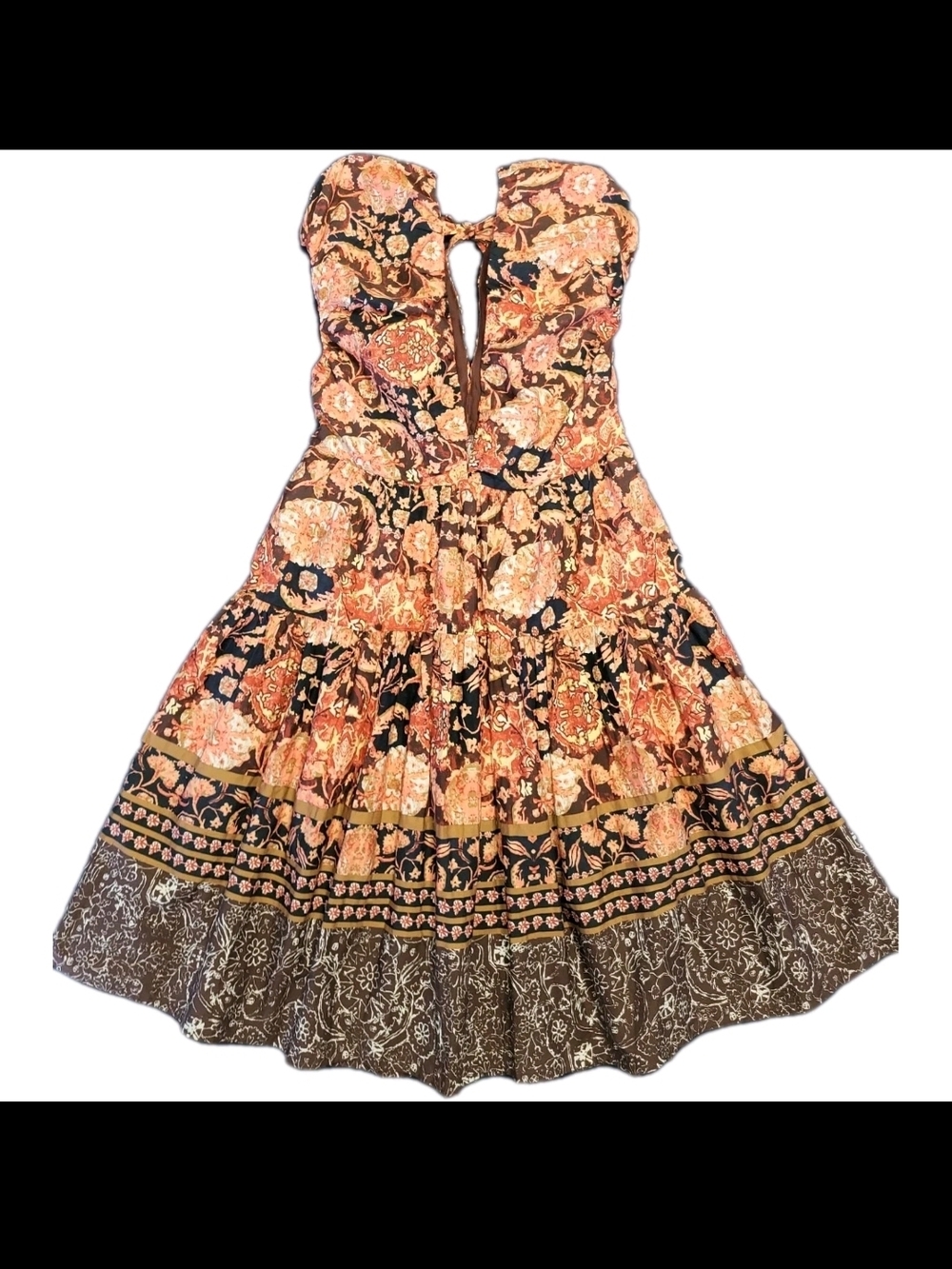 Anthropologie Floral Tie-Back Dress - Navy & Rust - Picture 5 of 14